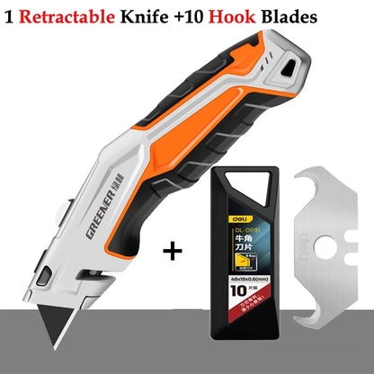 Greener Folding Zinc Alloy Heavy Duty Box Cutter Multifunctional Thickening Tool Wallpaper Utility Knife Paper Cutting