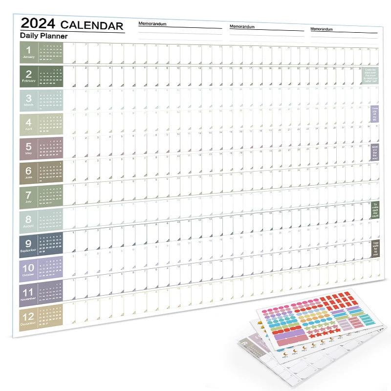 2025 Wall Hanging Calendar Kawaii Yearly Planner Sheet Memo Pad To Do List Agenda Schedule Organizer Check List Home Office