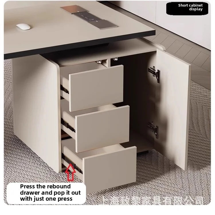 Boss's Desk, Baked Paint Craftsmanship, Office Desk, Modern and Simple Atmosphere, High-end Creative Desk, Light Luxury Style