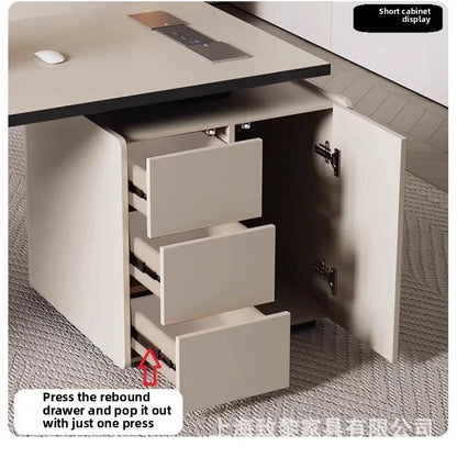 Boss's Desk, Baked Paint Craftsmanship, Office Desk, Modern and Simple Atmosphere, High-end Creative Desk, Light Luxury Style