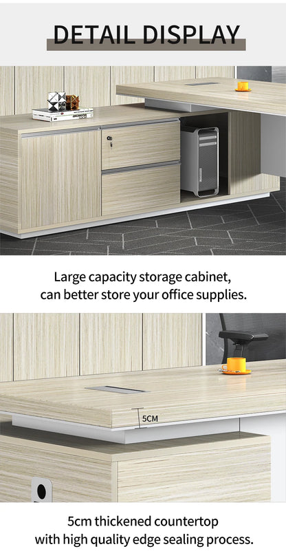 Wooden Ceo Office Furniture Modern Style Computer L Shape Desk Boss Manager Office Table Executive Desk Table Workstation