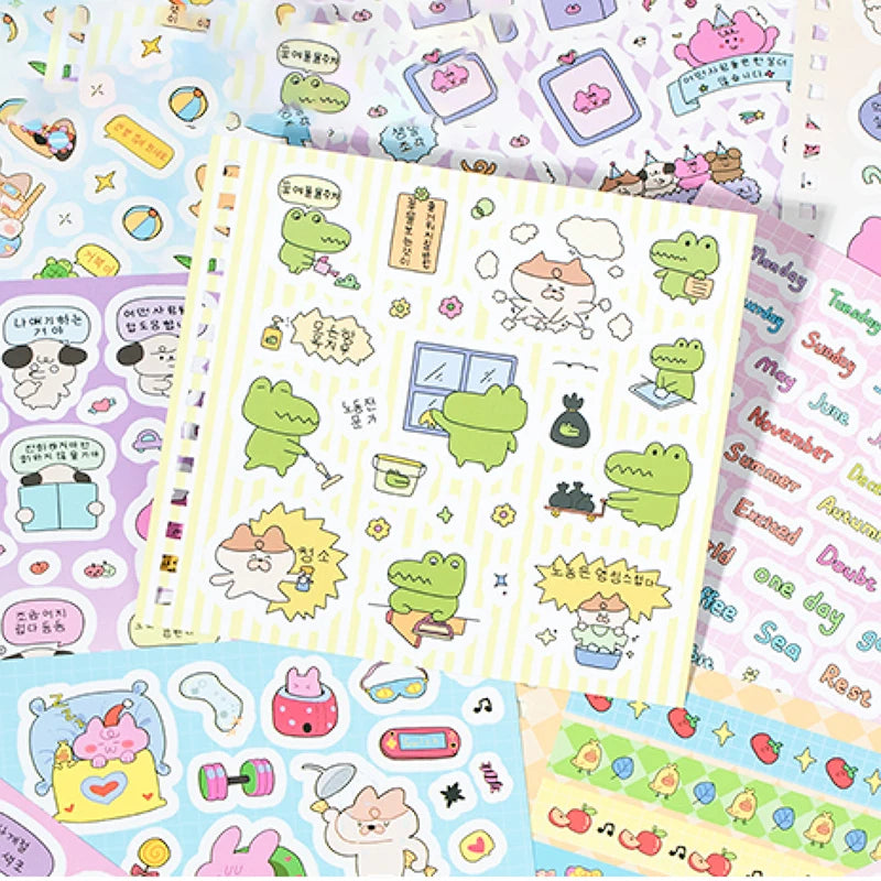 Mr. Paper 1Style 60Pcs/bag small cute pet diary sticker book DIY handbook scrapbook phone case photo frame calendar