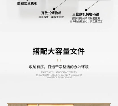 Wooden Study Office Desk Modern Computer Space Saving Luxury Design Safe Office Desk Aesthetic Mesa Ordenador Room Furniture