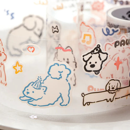 Mr Paper 2rolls/bag kawaii cat and dog diary series tape cute style handbook tape DIY diary photo frame phone case