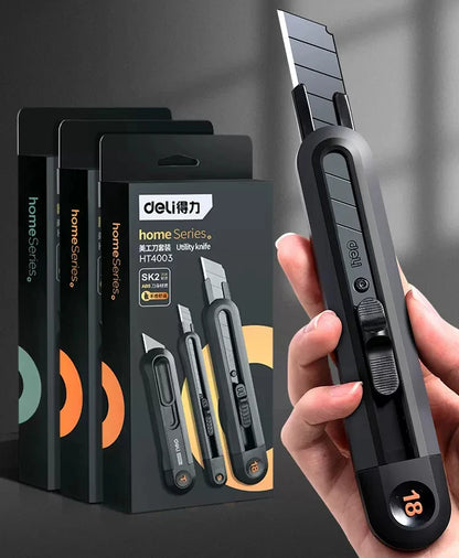 Deli 3pc Set Utility Knife Art Carving Knife Cutter School Suplies Cut Tools Wallpaper Stationery Express Delivery Safe Knife