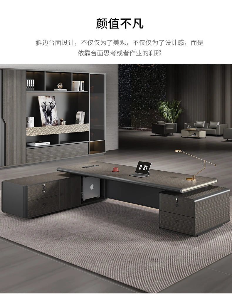 Office Desk, Simple And Modern Manager Executive Desk, Painted Light Luxury Large Class Office Desk