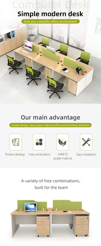 Office Furniture Staff Office Computer Desk Simple and Modern Workstation with Factory Price