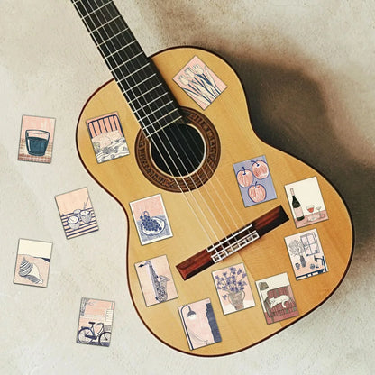 55PCS Abstract Art Illustrations Simple and Fresh Life Handbooks Notebook Phone Cases Photo Frame Vase Stickers