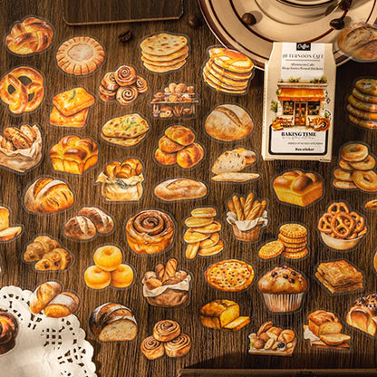4Style 50Pcs/bag Afternoon Cafe Theme Box Set Stickers Creative Material Decoration DIY Handbook Scrapbook Photo Frame Glasses