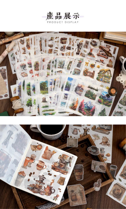 4Style 50Sheets/pack earthly series sticker book for DIY handbook diary phone case calendar photo frame Laptop decoration