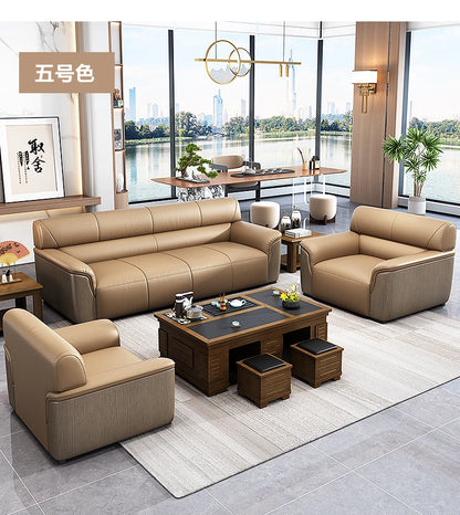 Office Sofa Business Simple Lounge Area New Chinese Style Reception Meeting Negotiation Three-person Coffee Table Combination
