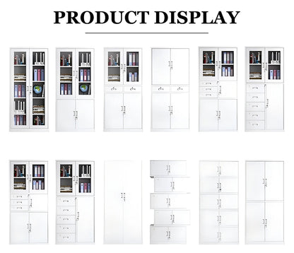 Office Furniture 2 Swing Door White Low Cabinet Office Filing Storage Cabinets