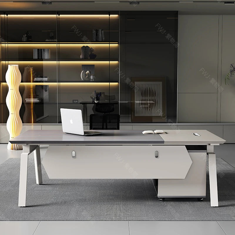 Living Room Lshaped Office Desk Luxury Design Chinese Style Fashion Office Desk Interior Escritorio Oficina Postmodern Furniture