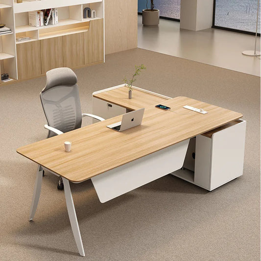 Wooden Study Office Desk Modern Computer Space Saving Luxury Design Safe Office Desk Aesthetic Mesa Ordenador Room Furniture
