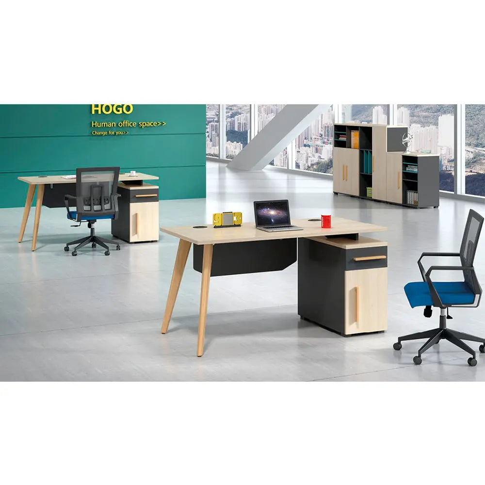 Modern Office Furniture Wooden Computer Desk with Metal Material Contemporary Scrivanie  boss office desk