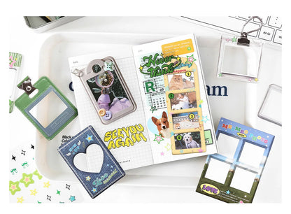 15Pcs/lot Y2K Cute Retro Paper Card Stickers Material Pack Decorative Journal Scrapbooking DIY Photo Frame Collage