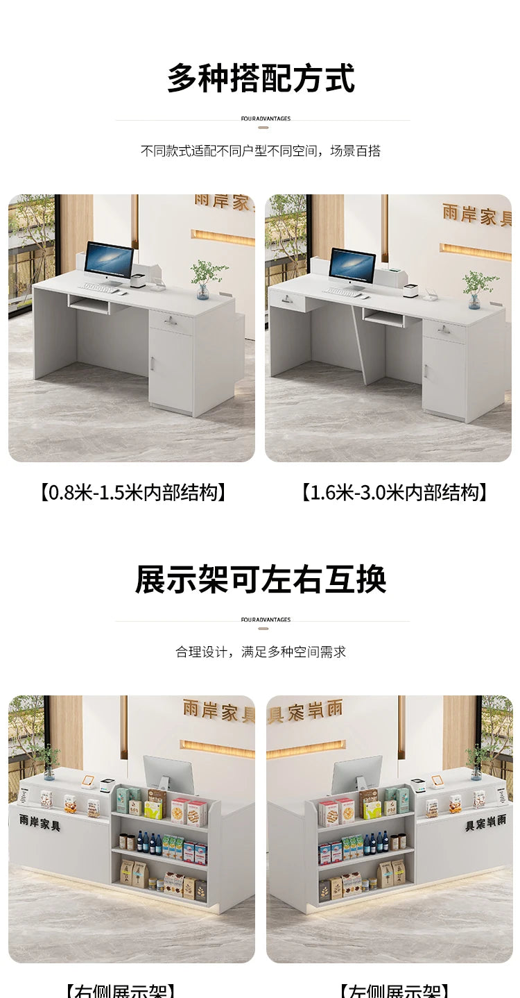 Office Bar Counter Cashier Counter Simple Custom Reception Desk Beauty Salon Escritorio De Recepcion Commercial Furniture