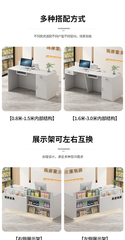 Office Bar Counter Cashier Counter Simple Custom Reception Desk Beauty Salon Escritorio De Recepcion Commercial Furniture