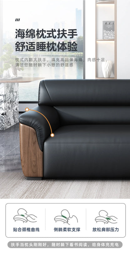 Office Sofa Business Simple Lounge Area New Chinese Style Reception Meeting Negotiation Three-person Coffee Table Combination