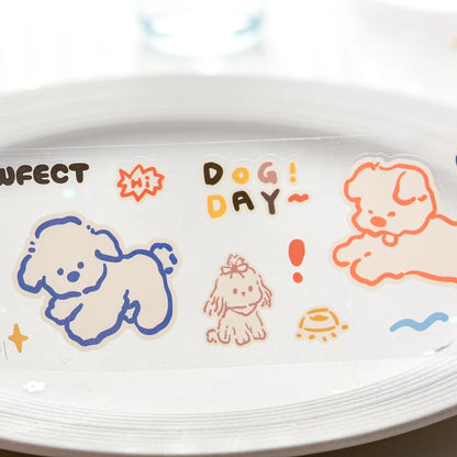 Mr Paper 2rolls/bag kawaii cat and dog diary series tape cute style handbook tape DIY diary photo frame phone case