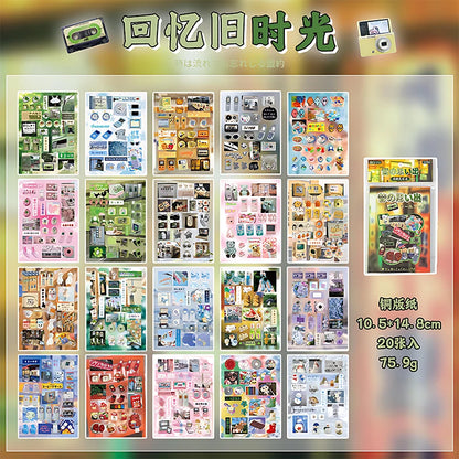 Mr. Paper 45 Sheets/book Creative Sticker Book Used of DIY Phone Case Photo Frame Album Scrapbook Retro Decoration Art Stickers