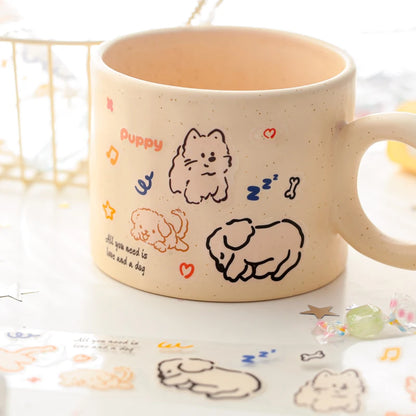 Mr Paper 2rolls/bag kawaii cat and dog diary series tape cute style handbook tape DIY diary photo frame phone case