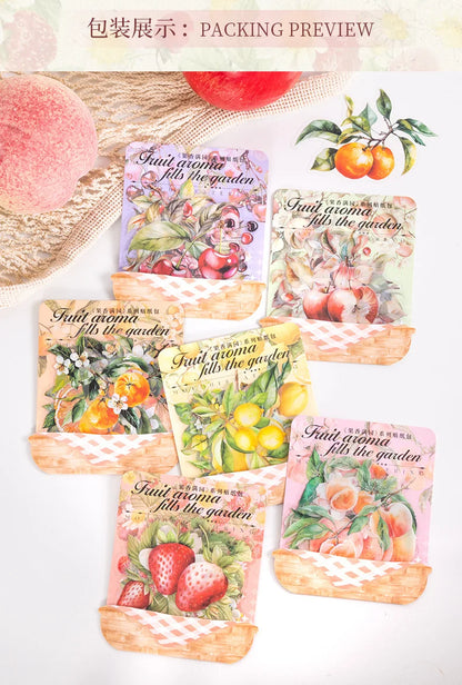 Mr. Paper10pcs/pack Strawberry PET Sticker Pack Fruit Sticker Decoration Scrapbook Photo Frame phone Case laptop Phone Case Gift