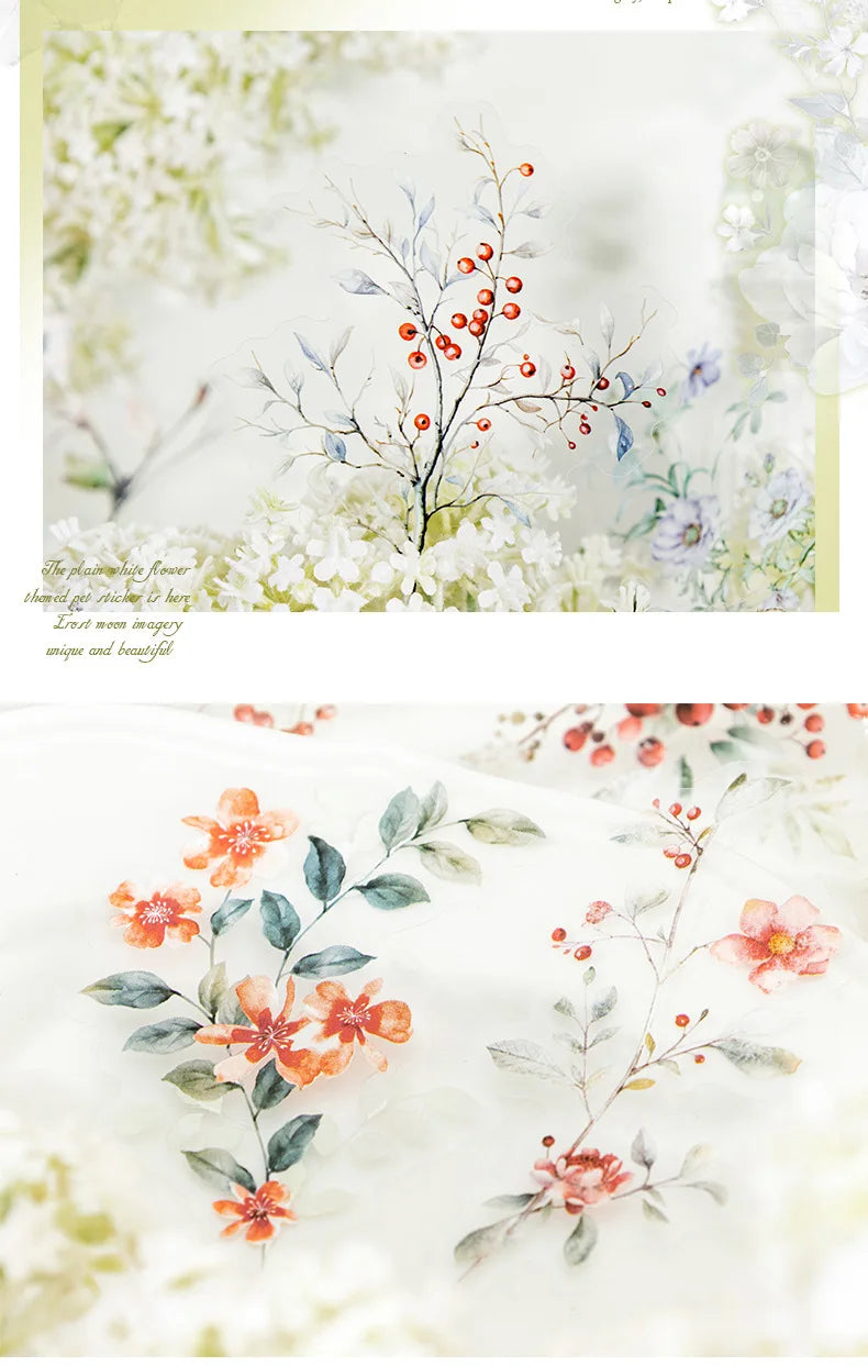 Mr.Paper,20PCS, Plant Themed Stickers, DIY Decorative Scrapbook Notebook Photo Frame Diary Stationery Flower Leaf Stickers Gifts