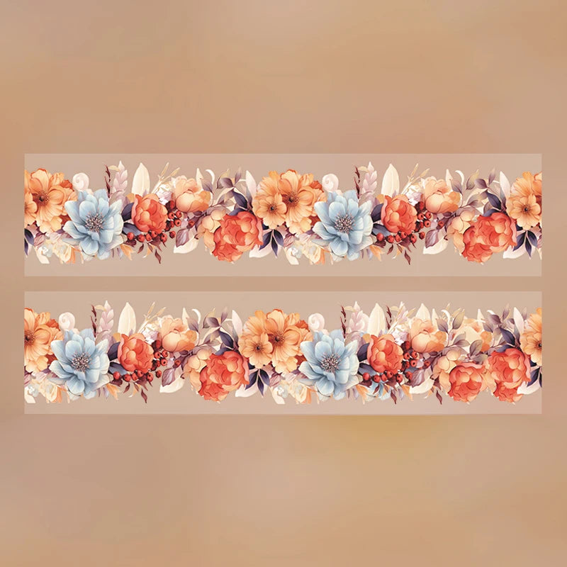 4Style 1Roll/bag floral aquascape tape for DIY handbook cup calendar envelope glass bottle photo frame scrapbook decoration