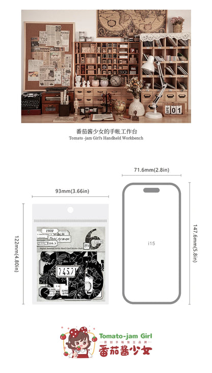Journal GO 20pcs Creative Hard Card Vintage Numbers Stickers for Photo Frame Scrapbooking Journaling diy Retro Number Sticker