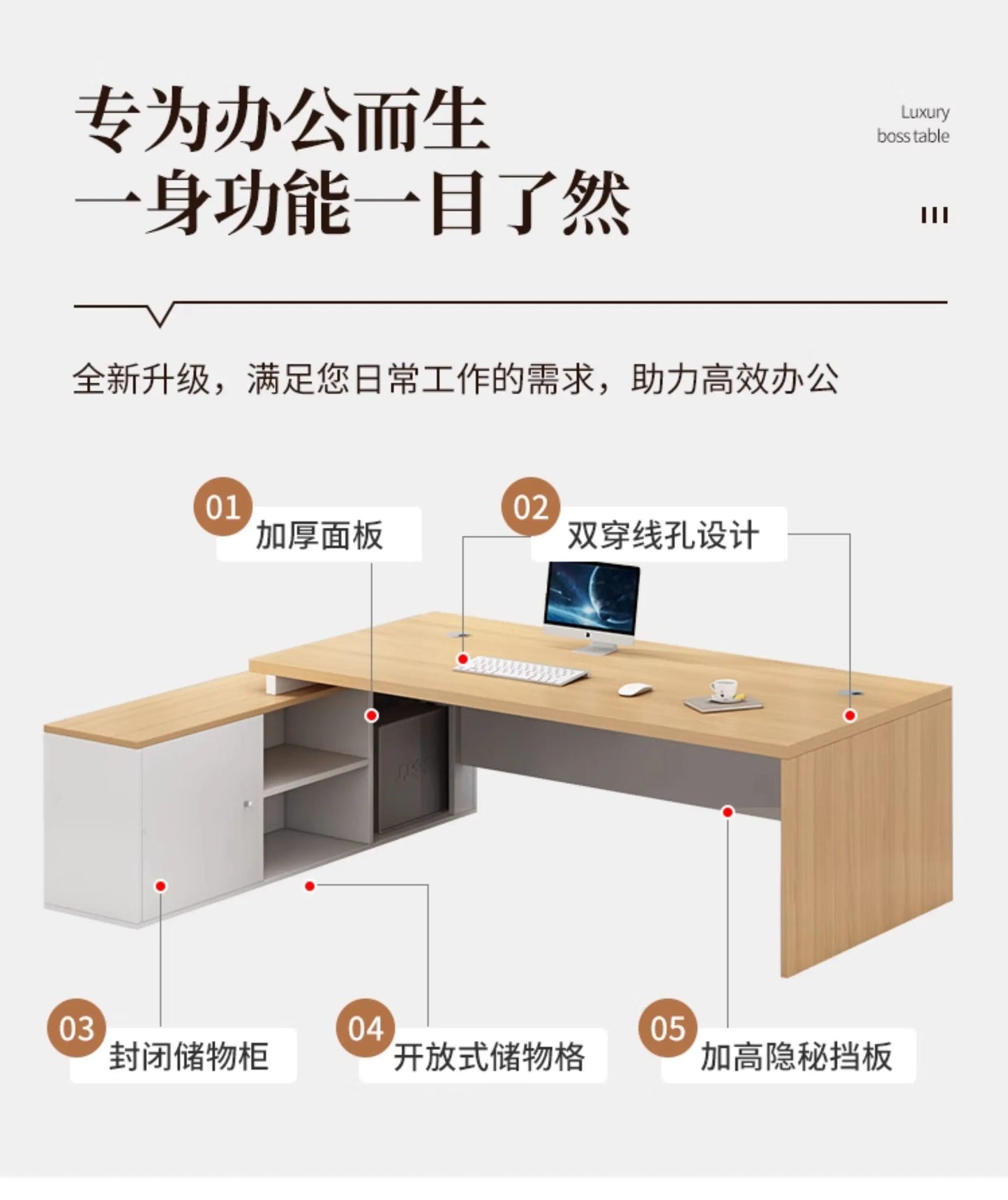 Wooden Professional Office Desk Vintage Simple Irregular Living Room Office Desk Modern Escritorio Oficina Trendy Furniture