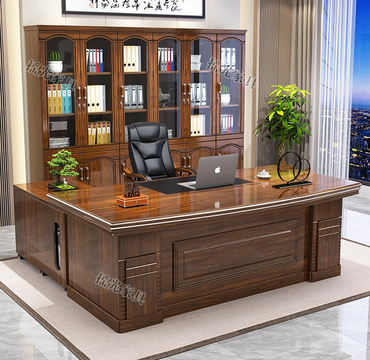 Modern Wooden Office Desk Storage Design Multifunctional Nordic Office Desk Gaming Computer Meuble Bureau Commercial Furniture