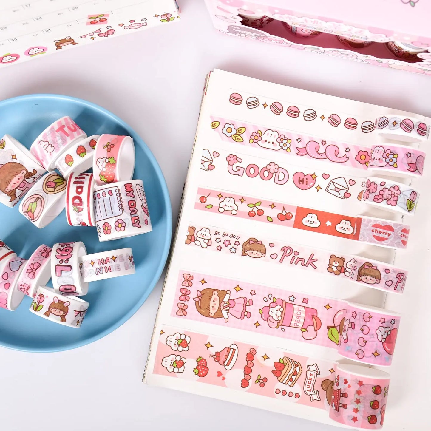 20 Rolls Cute Girl Washi Tape Set, DIY Aesthetic Masking Sticker, Photo Frame Laptop Keyboard Phone Case Wall Decorative Sticker