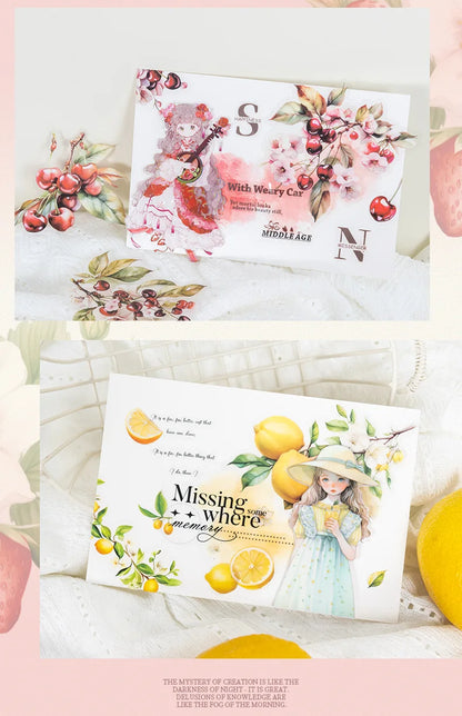 Mr. Paper10pcs/pack Strawberry PET Sticker Pack Fruit Sticker Decoration Scrapbook Photo Frame phone Case laptop Phone Case Gift