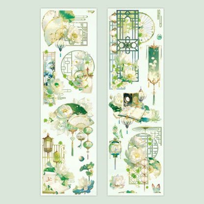 Mr. Paper 4Style 1Roll/bag National Style Shell Light PET Die Cut Tape for DIY Handbook Phone Case Photo Frame Decoration
