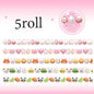 Mr Paper 5rolls/bag Cute Release Shaped Pull Strips Washi Tape Set Masking Tape DIY Water Cup Photo Frame Journal