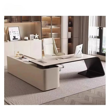 Boss's Desk, Baked Paint Craftsmanship, Office Desk, Modern and Simple Atmosphere, High-end Creative Desk, Light Luxury Style