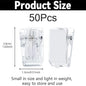 50PCS Self-adhesive Clip Plastic Transparent Wall Clip Poster Photo Wall Hanging Spring Clip Decorative Clip Multifunction Clip