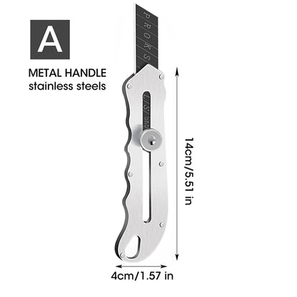 Durable Industrial Utility Knife,Replaceable High Carbon Steel Blade,Stainless Steel Paper Cutter,Office Art Student Supplies