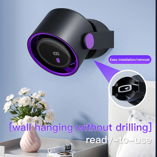 2025 Portable Wall Hanging Fan Digital Display Desktop Fan 100 Wind Speeds  Rechargeable Office Home Electric Mini Fans