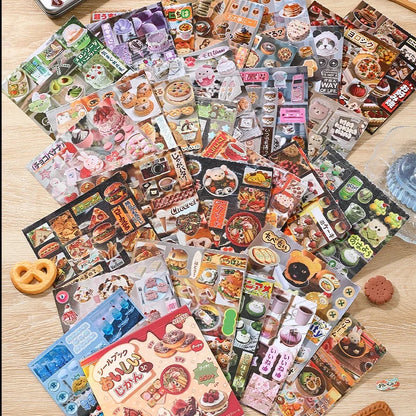 2Style 30Pcs/bag Food Sticker Book DIY Handbook Scrapbook Photo Frame Envelope Phone Case Stickers Scrapbooking Journal Stickers