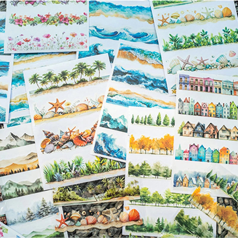 Mr. Paper 4Style 20Pcs/bag Into Nature Series Landscaping Sticker Book DIY Handbook Scrapbook Phone Case Photo Frame Calendar