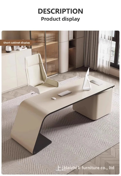 Boss's Desk, Baked Paint Craftsmanship, Office Desk, Modern and Simple Atmosphere, High-end Creative Desk, Light Luxury Style