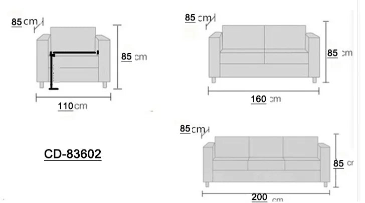 European Luxury  Black Office Sectional Modern Leather Sofa