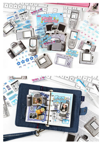 15Pcs/lot Y2K Cute Retro Paper Card Stickers Material Pack Decorative Journal Scrapbooking DIY Photo Frame Collage