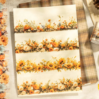 4Style 1Roll/bag floral aquascape tape for DIY handbook cup calendar envelope glass bottle photo frame scrapbook decoration