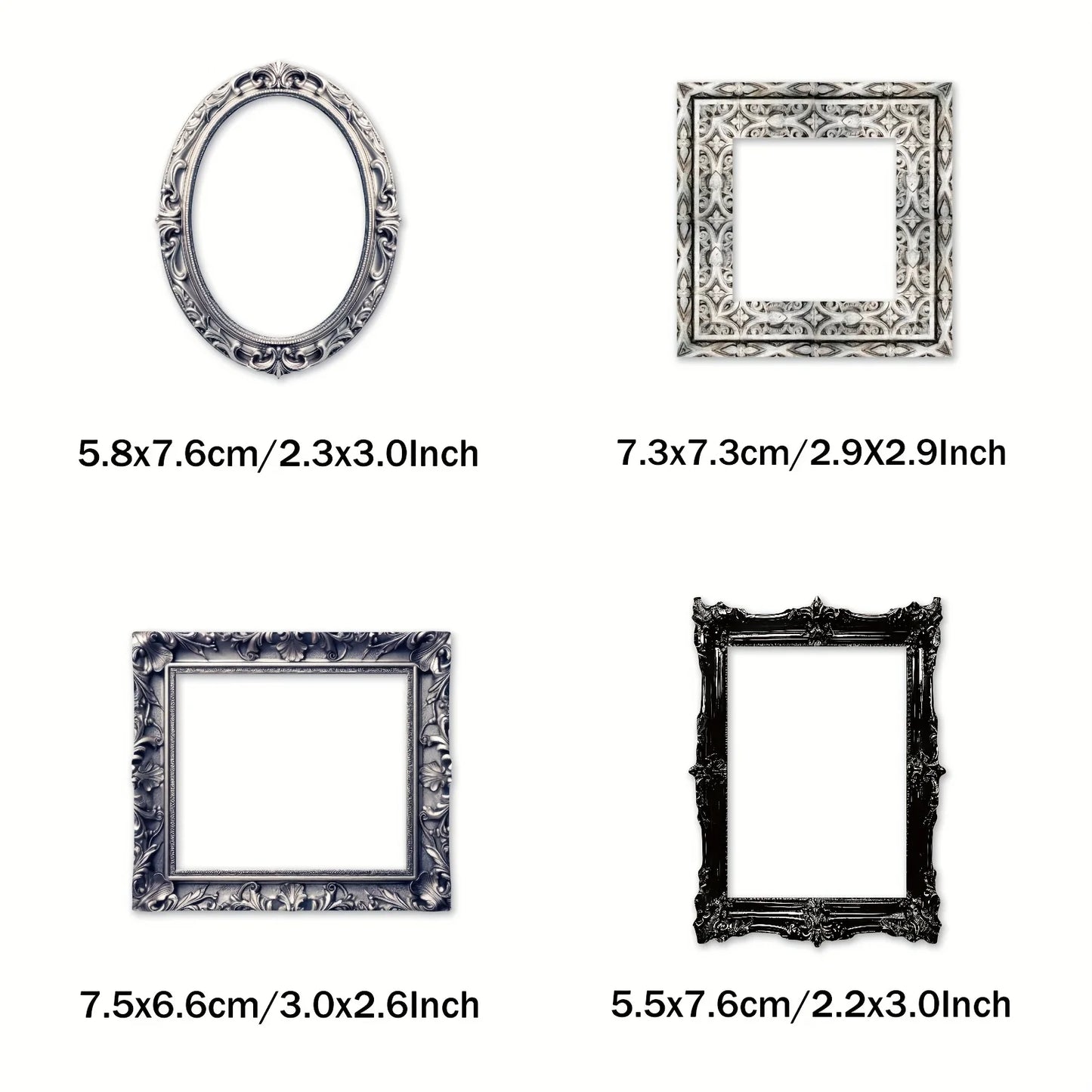 25/50PCS Retro Photo Frame Decoration Stickers Self-adhensive DIY Hand Account Diary Scrapbooking Material Paper