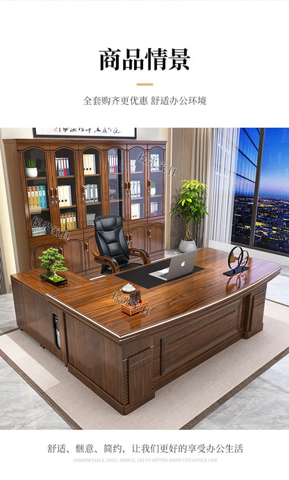 Modern Wooden Office Desk Storage Design Multifunctional Nordic Office Desk Gaming Computer Meuble Bureau Commercial Furniture