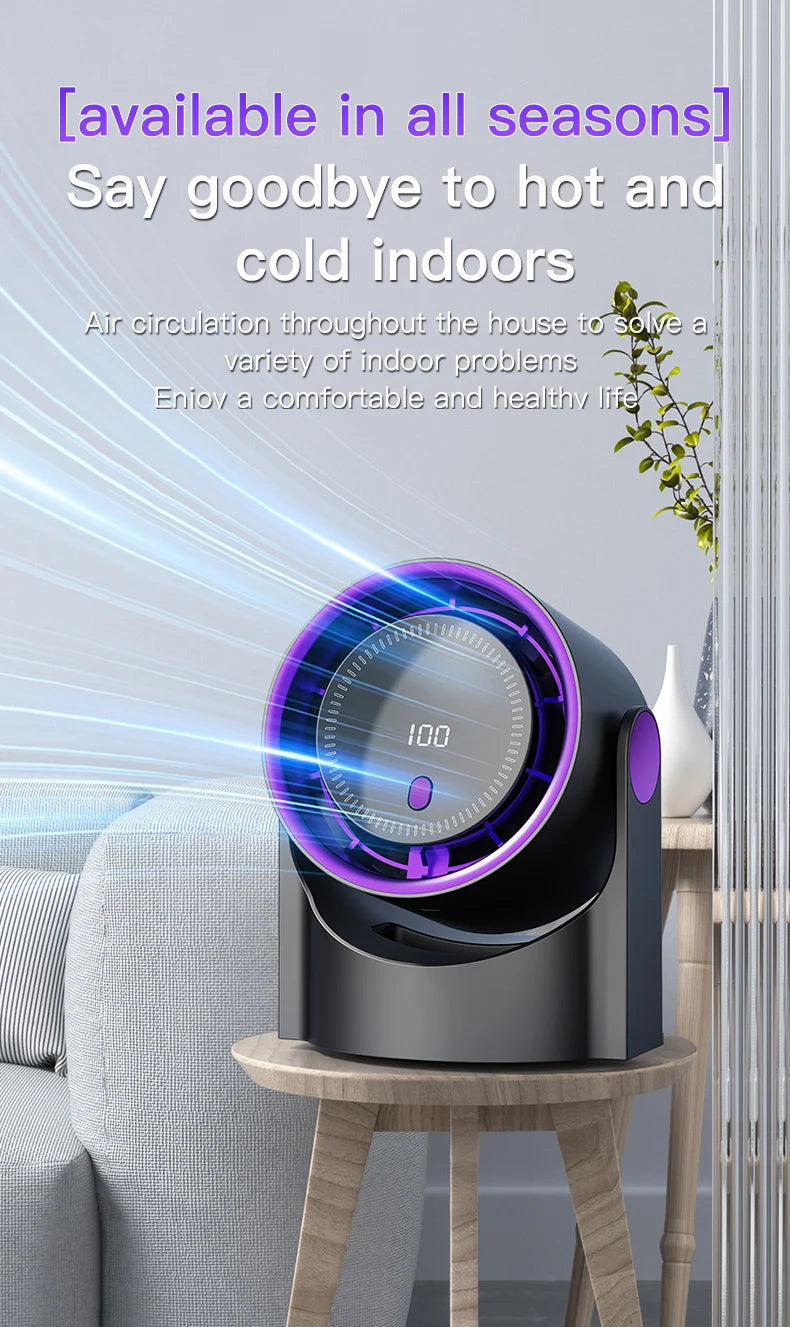 2025 Portable Wall Hanging Fan Digital Display Desktop Fan 100 Wind Speeds  Rechargeable Office Home Electric Mini Fans