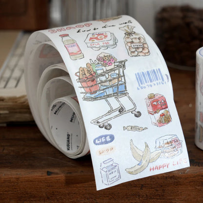 Mr. Paper 4 style 1 roll/pack of special oil masking tape for DIY phone case photo frame and other handbook material decoration